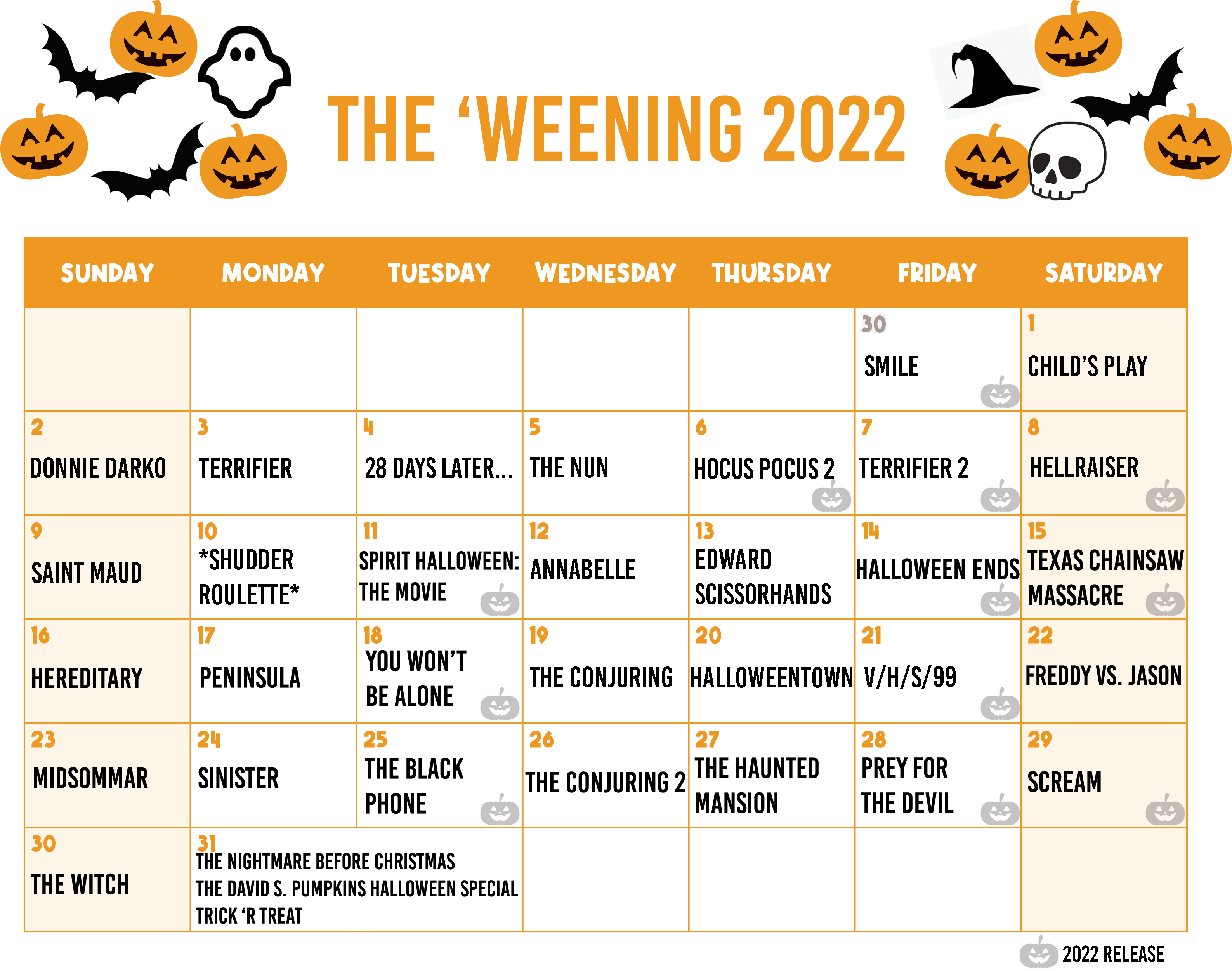 2022 'Weening Calendar